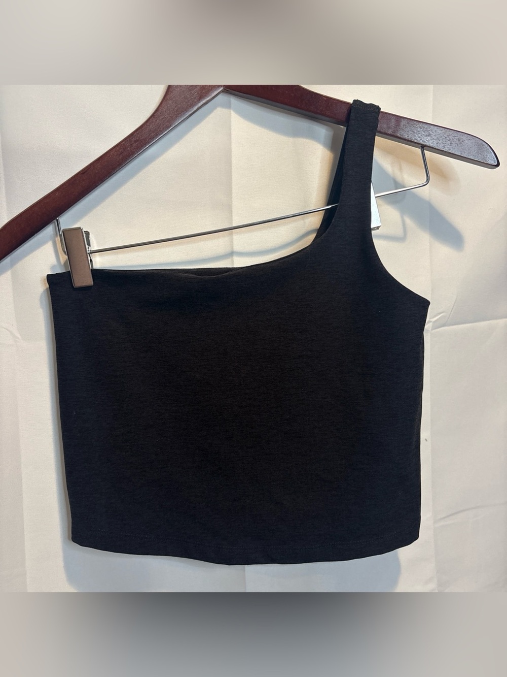 Beyond Yoga Asymmetrical Black One-Shoulder Camisole